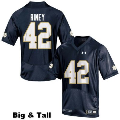 Notre Dame Fighting Irish Men's Jeff Riney #42 Navy Blue Under Armour Authentic Stitched Big & Tall College NCAA Football Jersey VOS3599WA